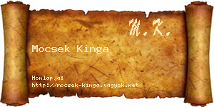 Mocsek Kinga névjegykártya